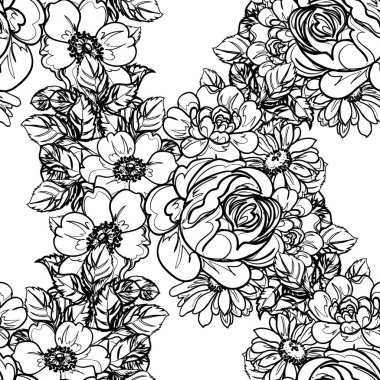 Kusursuz tek renkli klasik çiçek deseni