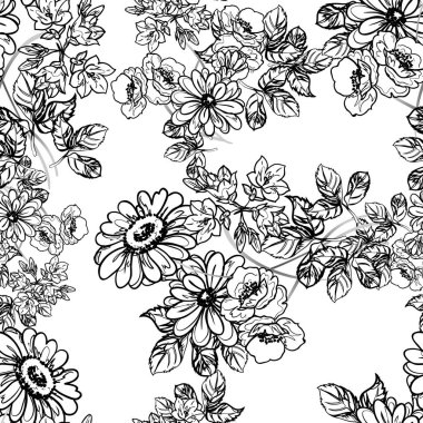 Kusursuz tek renkli klasik çiçek deseni