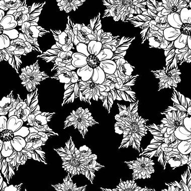 Kusursuz tek renkli klasik çiçek deseni