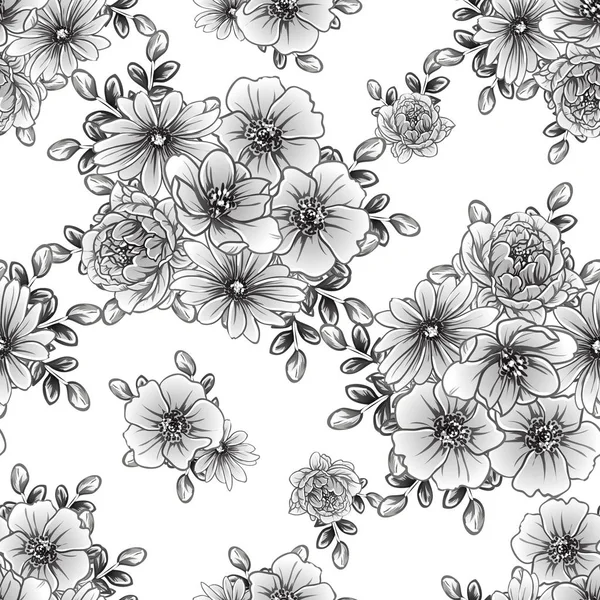 Kusursuz tek renkli klasik çiçek deseni