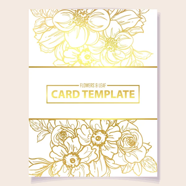 Carte Invitation Colorée Motif Fleurs Style Vintage — Image vectorielle