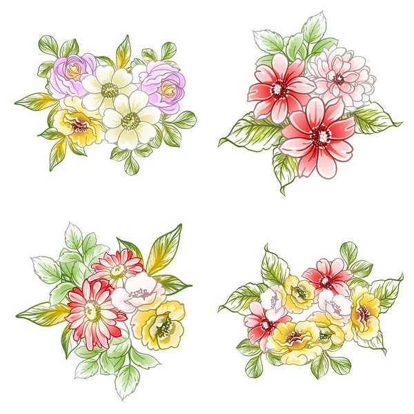 Kleurrijke Vintage Stijl Bloemen Naadloos Patroon — Stockvector