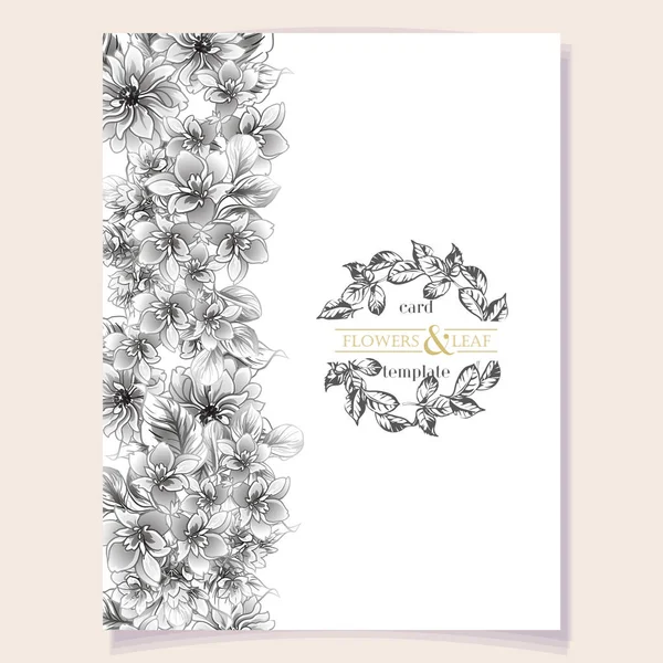 Carte Invitation Colorée Motif Fleurs Style Vintage — Image vectorielle