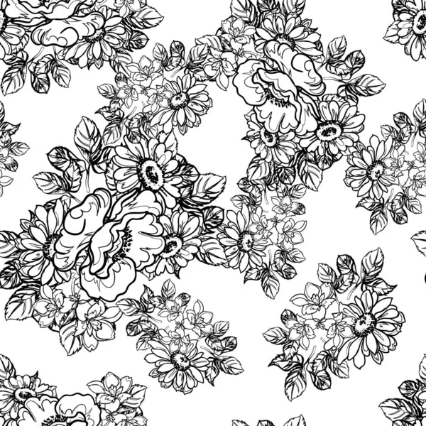 Kusursuz tek renkli klasik çiçek deseni