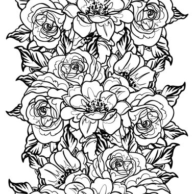 Kusursuz tek renkli klasik çiçek deseni