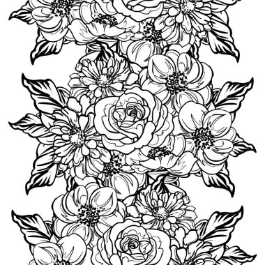 Kusursuz tek renkli klasik çiçek deseni