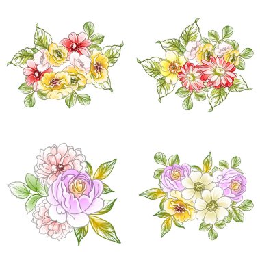 Renkli vintage tarzı çiçekler pürüzsüz desen