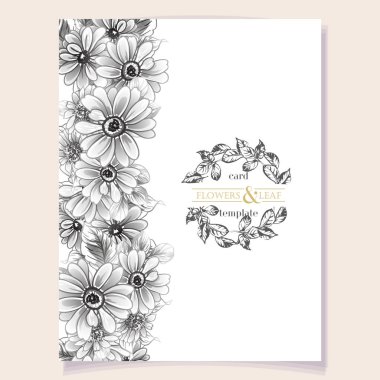 Renkli davetiye, Vintage tarzı çiçekler desen