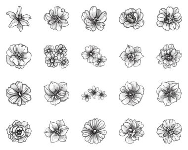 Kusursuz tek renkli klasik çiçek deseni