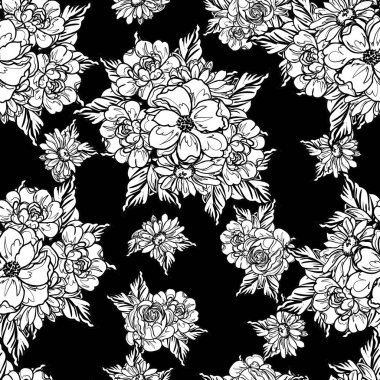 Kusursuz tek renkli klasik çiçek deseni