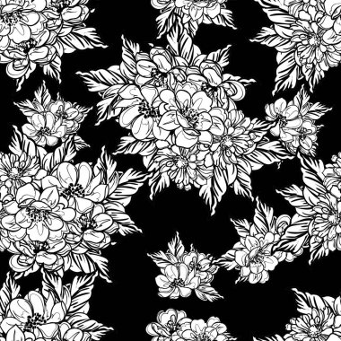 Kusursuz tek renkli klasik çiçek deseni