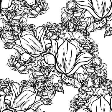 Kusursuz tek renkli klasik çiçek deseni