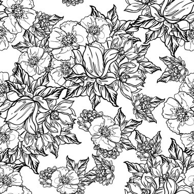 Kusursuz tek renkli klasik çiçek deseni