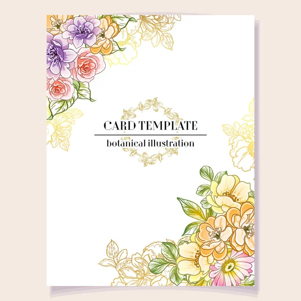 Renkli davetiye, Vintage tarzı çiçekler desen