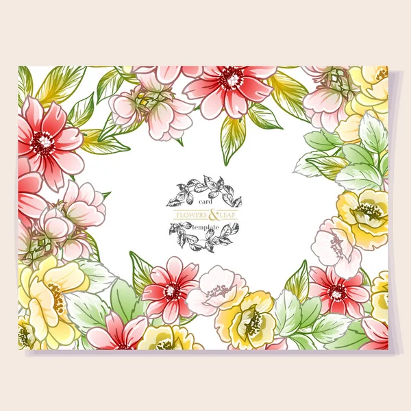 Renkli davetiye, Vintage tarzı çiçekler desen