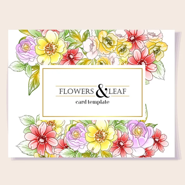Bunte Einladungskarte Blumenmuster Vintage Stil — Stockvektor