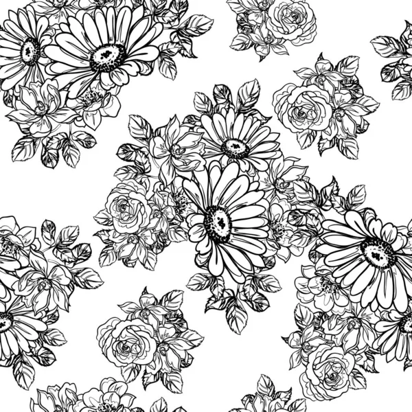 Kusursuz tek renkli klasik çiçek deseni