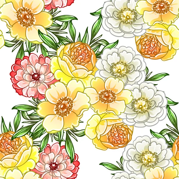 Renkli vintage tarzı çiçekler pürüzsüz desen