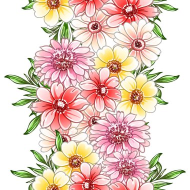 Renkli vintage tarzı çiçekler pürüzsüz desen