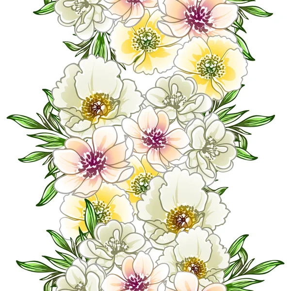 Kleurrijke Vintage Stijl Bloemen Naadloos Patroon — Stockvector