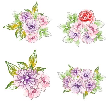 Renkli vintage tarzı çiçekler pürüzsüz desen