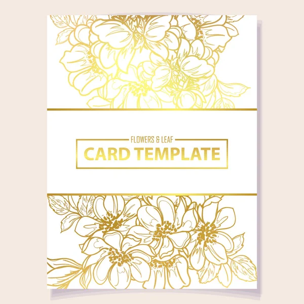 Tarjeta Invitación Color Patrón Flores Estilo Vintage — Vector de stock