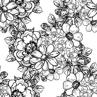 Kusursuz tek renkli klasik çiçek deseni