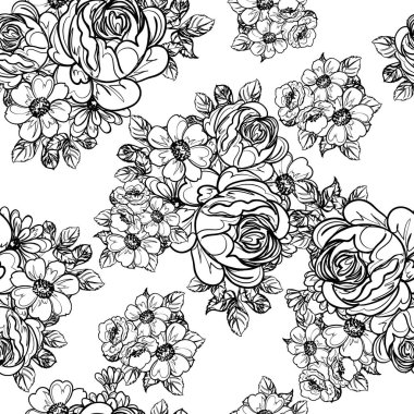 Kusursuz tek renkli klasik çiçek deseni