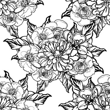 Kusursuz tek renkli klasik çiçek deseni