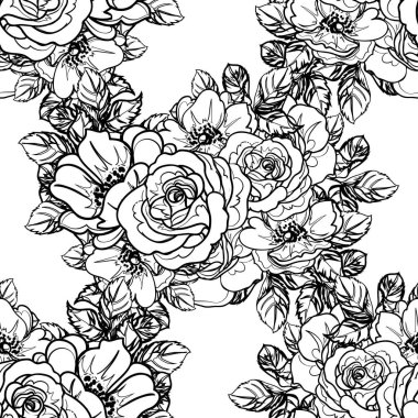 Kusursuz tek renkli klasik çiçek deseni