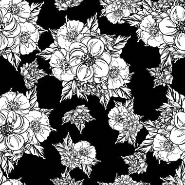 Kusursuz tek renkli klasik çiçek deseni