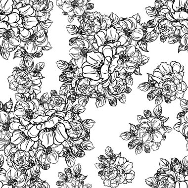 Kusursuz tek renkli klasik çiçek deseni