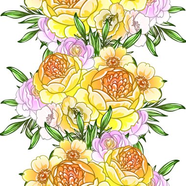 Renkli vintage tarzı çiçekler pürüzsüz desen