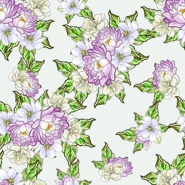 Renkli vintage tarzı çiçekler pürüzsüz desen