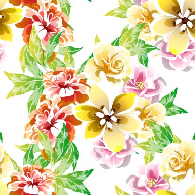 Renkli vintage tarzı çiçekler pürüzsüz desen