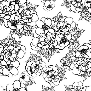 Kusursuz tek renkli klasik çiçek deseni