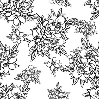 Kusursuz tek renkli klasik çiçek deseni