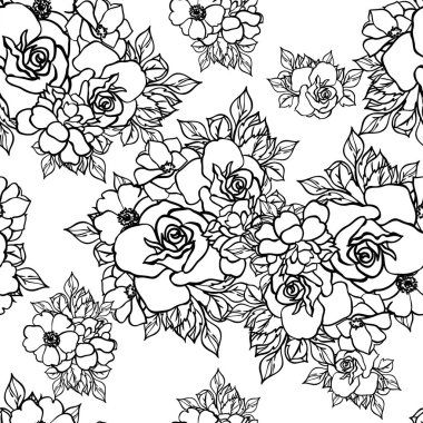 Kusursuz tek renkli klasik çiçek deseni