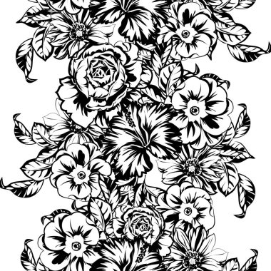 Kusursuz tek renkli klasik çiçek deseni