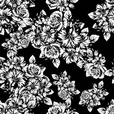 Kusursuz tek renkli klasik çiçek deseni