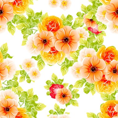 Renkli vintage tarzı çiçekler pürüzsüz desen