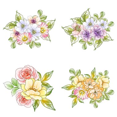 Renkli vintage tarzı çiçekler pürüzsüz desen