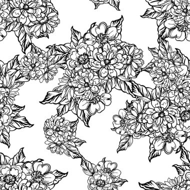 Kusursuz tek renkli klasik çiçek deseni