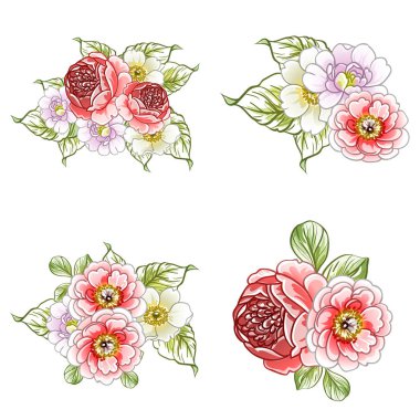 Renkli vintage tarzı çiçekler pürüzsüz desen