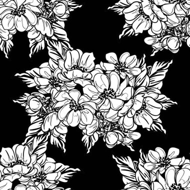 Kusursuz tek renkli klasik çiçek deseni