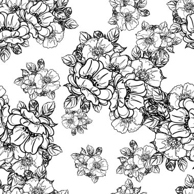 Kusursuz tek renkli klasik çiçek deseni