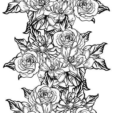 Kusursuz tek renkli klasik çiçek deseni