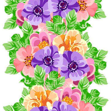 Renkli vintage tarzı çiçekler pürüzsüz desen