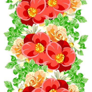 Renkli vintage tarzı çiçekler pürüzsüz desen
