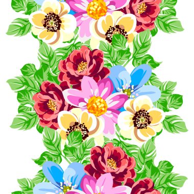 Renkli vintage tarzı çiçekler pürüzsüz desen
